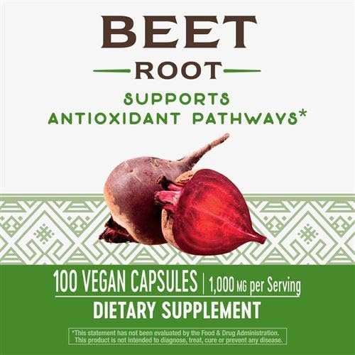  Natures Way Beet Root 500 mg, 100 Vegetarian Capsules, Pack of 3