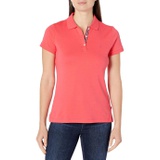 Nautica Womens 3-Button Short Sleeve Breathable 100% Cotton Polo Shirt