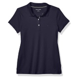 Nautica Womens 3-Button Short Sleeve Breathable 100% Cotton Polo Shirt
