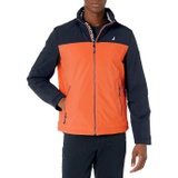 Nautica Mens Color Block Zip Front Jacket with Hidden Hood