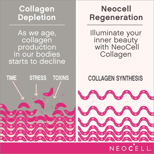  NeoCell Collagen Peptides + Vitamin C Liquid, 4g Collagen Per Serving, Gluten Free, Types 1 & 3, Promotes Healthy Skin, Hair, Nails & Joint Support, Pomegranate, 16 Oz