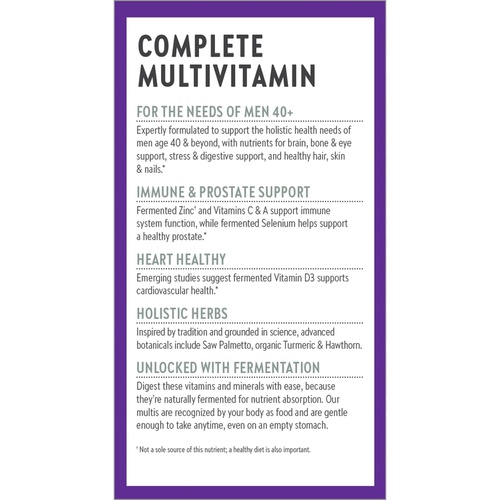  New Chapter Mens Multivitamin + Immune Support - Every Mans One Daily 40+, Fermented with Probiotics + Whole Foods + Saw Palmetto + B Vitamins + Vitamin D3 + Organic Non-GMO Ingred