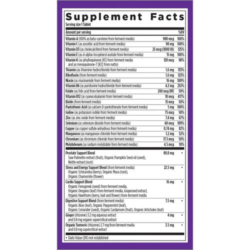  New Chapter Mens Multivitamin + Immune Support - Every Mans One Daily 40+, Fermented with Probiotics + Whole Foods + Saw Palmetto + B Vitamins + Vitamin D3 + Organic Non-GMO Ingred