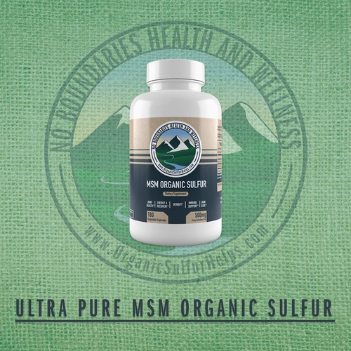  No Boundaries Health and Wellness MSM Organic Sul 500mg MSM Organic Sulfur Capsules by No Boundaries Health and Wellness  180 Vegetable Capsules: No Excipients or Fillers  Premium Health Supplement: 99.9% Pure MSM Powder  Joint
