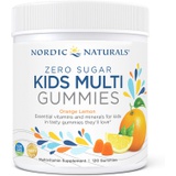 Nordic Naturals Zero Sugar Kids Multi Gummies, Orange Lemon - 120 Gummies - Great-Tasting Multivitamin for Ages 4+ - Supports Growth & Development - Non-GMO, Vegetarian - 30 Servin