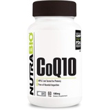 NutraBio CoQ10 Dietary Supplement, Healthy Heart Function & Cellular Energy Production, 100mg - 60 Capsules