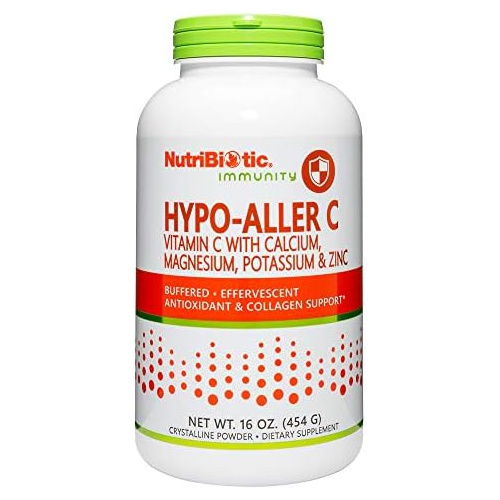  NutriBiotic Hypo-Aller C Powder Vitamin C & Minerals for Antioxidant & Collagen Support 1300 mg Vitamin C per serving 16 ounce Buffered Calcium, magnesium, zinc, and potassium Non-