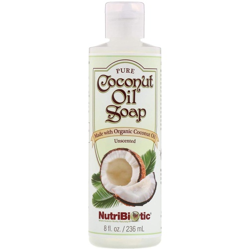  Nutribiotic Pure Coconut Oil Soap, Unscented, 8 Fluid Ounce