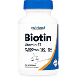 Nutricost Biotin (10,000mcg) in Coconut Oil 150 Softgels - Gluten Free, Non-GMO