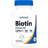 Nutricost Biotin (5,000mcg) in Coconut Oil 150 Softgels - Gluten Free, Non-GMO