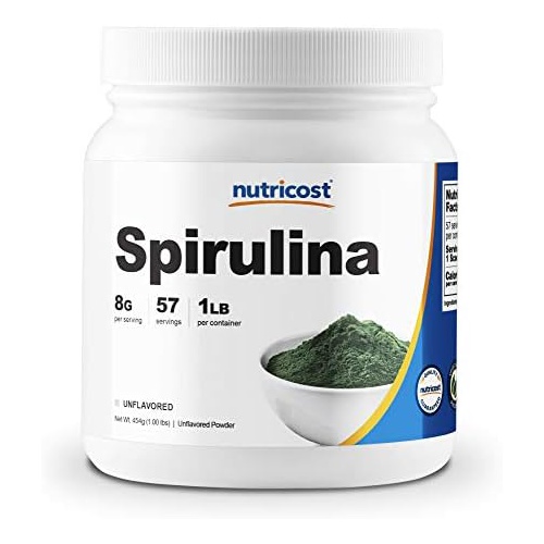  Nutricost Organic Spirulina Powder 454 Grams, 1LB - Pure, Certified Organic Spirulina