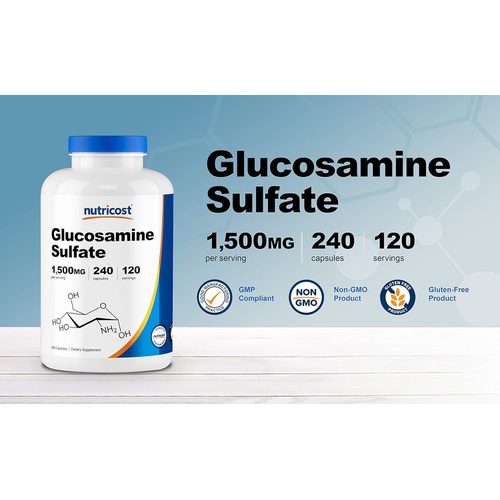  Nutricost Glucosamine Sulfate 750mg, 240 Capsules (1500mg Per Serving)
