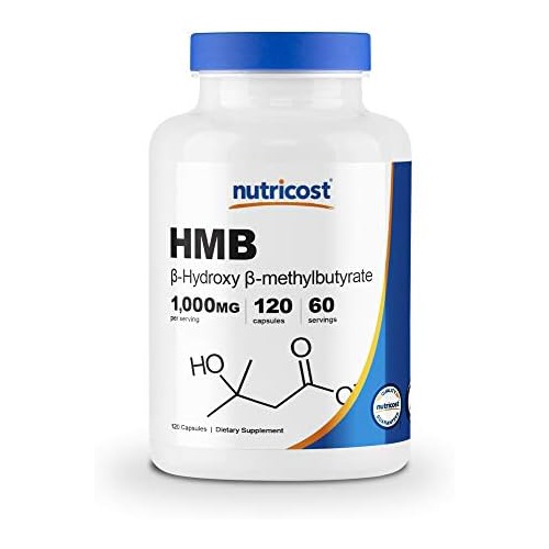  Nutricost HMB (Beta-Hydroxy Beta-Methylbutyrate) 1000mg (120 Capsules) - 500mg Per Capsule, 60 Servings - Gluten Free and Non-GMO