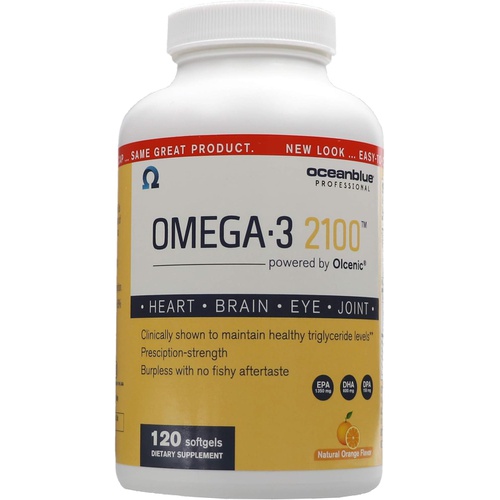  Oceanblue Omega-3 2100  120 ct  High-Potency Omega-3 Fish Oil Supplement  Orange Flavor (60 Servings)