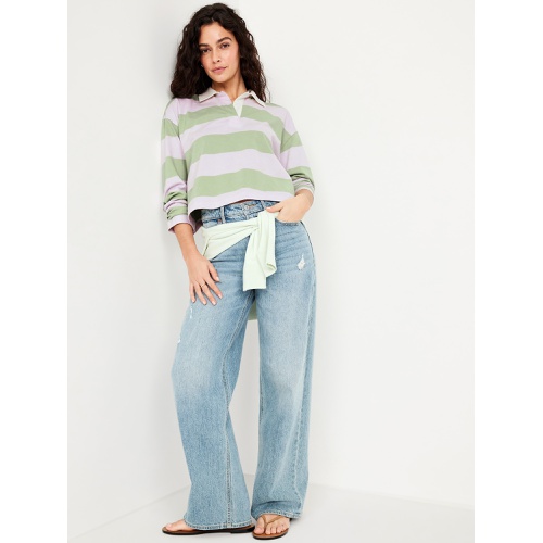 올드네이비 Oldnavy Rugby Stripe Crop Polo
