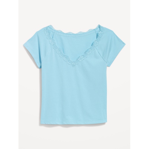 올드네이비 Oldnavy Lace-Trim V-Neck Top