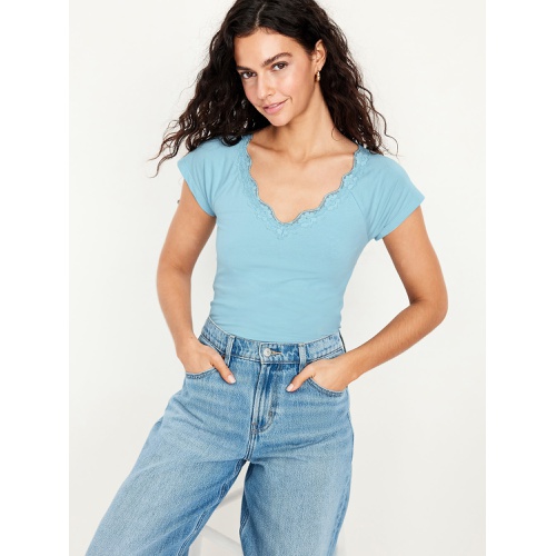 올드네이비 Oldnavy Lace-Trim V-Neck Top