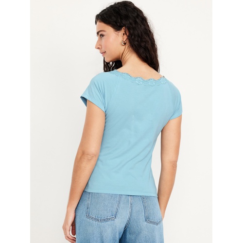 올드네이비 Oldnavy Lace-Trim V-Neck Top