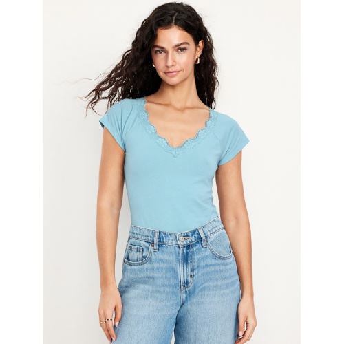올드네이비 Oldnavy Lace-Trim V-Neck Top