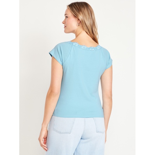 올드네이비 Oldnavy Lace-Trim V-Neck Top