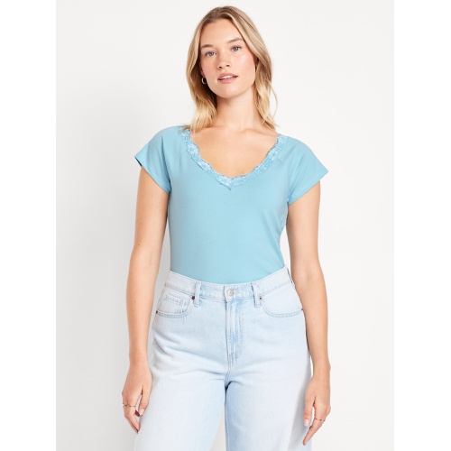 올드네이비 Oldnavy Lace-Trim V-Neck Top