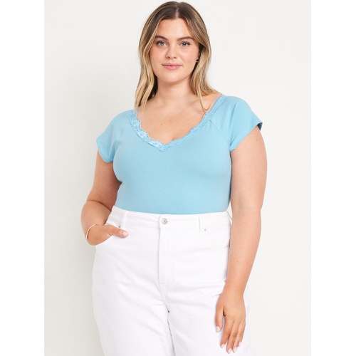 올드네이비 Oldnavy Lace-Trim V-Neck Top