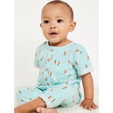 OldNavy Short-Sleeve Henley Linen-Blend One-Piece for Baby