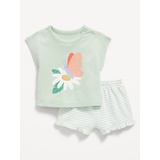 OldNavy French-Terry Graphic Top and Shorts Set for Baby