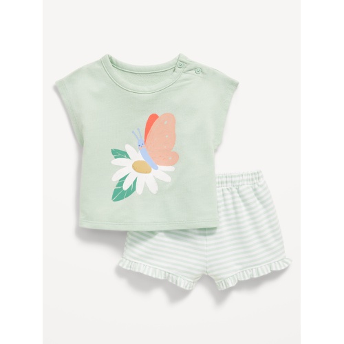 올드네이비 OldNavy French-Terry Graphic Top and Shorts Set for Baby