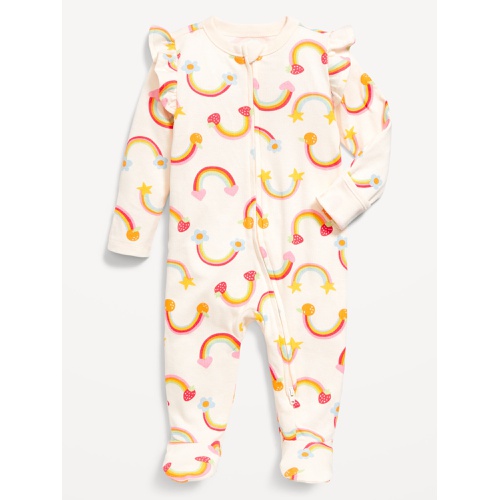 올드네이비 OldNavy 2-Way-Zip Sleep & Play Ruffle-Trim Footed One-Piece for Baby