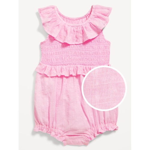 올드네이비 OldNavy Sleeveless Ruffle-Trim Smocked One-Piece Romper for Baby
