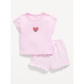 OldNavy French-Terry Graphic Top and Shorts Set for Baby