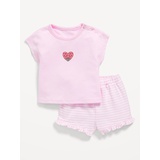 OldNavy French-Terry Graphic Top and Shorts Set for Baby