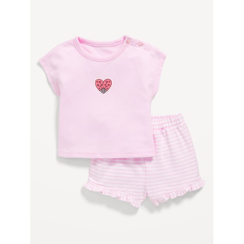올드네이비 OldNavy French-Terry Graphic Top and Shorts Set for Baby