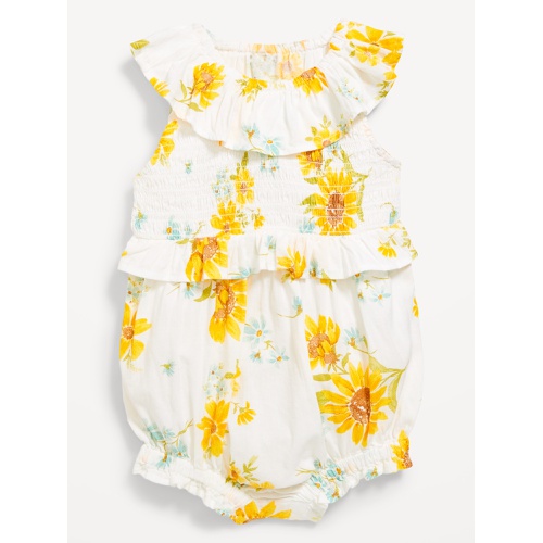 올드네이비 OldNavy Sleeveless Ruffle-Trim Smocked One-Piece Romper for Baby