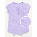 OldNavy Textured-Terry Henley Pocket One-Piece Romper for Baby