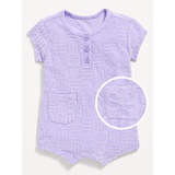 OldNavy Textured-Terry Henley Pocket One-Piece Romper for Baby