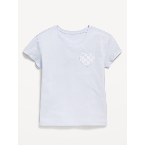 올드네이비 OldNavy Softest Short-Sleeve Heart-Pocket T-Shirt for Girls