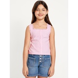 OldNavy Fitted Button-Front Ribbed Tank Top for Girls