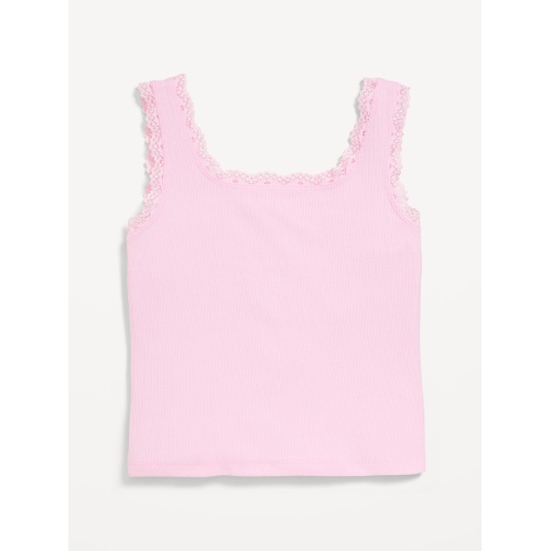 올드네이비 OldNavy Fitted Button-Front Ribbed Tank Top for Girls