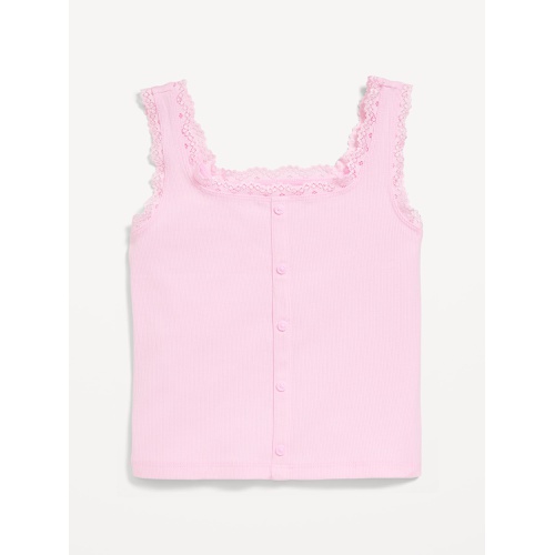 올드네이비 OldNavy Fitted Button-Front Ribbed Tank Top for Girls