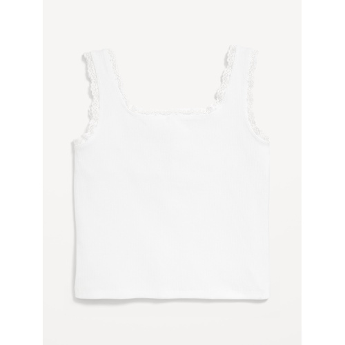 올드네이비 OldNavy Fitted Button-Front Ribbed Tank Top for Girls
