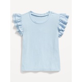 OldNavy Fitted Short-Sleeve Ruffle-Trim Ribbed Top for Girls