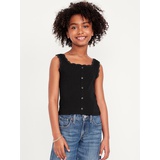 OldNavy Fitted Button-Front Ribbed Tank Top for Girls