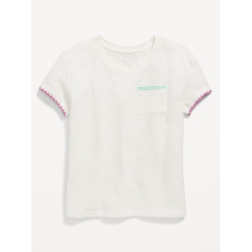 올드네이비 OldNavy Softest Stitch-Trim Pocket T-Shirt for Girls
