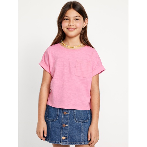 올드네이비 OldNavy Short-Sleeve Slub-Knit Pocket T-Shirt for Girls