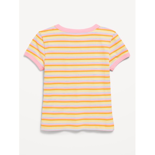 올드네이비 OldNavy Fitted Short-Sleeve Ribbed T-Shirt for Girls