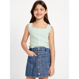 OldNavy Fitted Button-Front Ribbed Tank Top for Girls