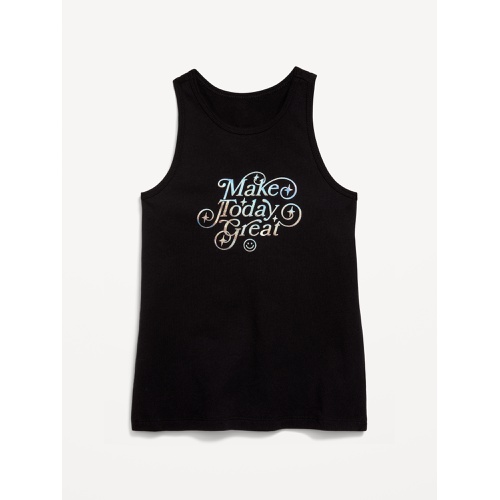 올드네이비 OldNavy Fitted Graphic Back-Cutout Tank Top for Girls