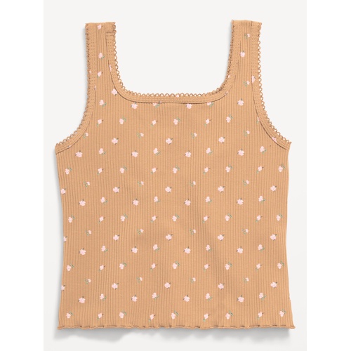 올드네이비 OldNavy Printed Fitted Ribbed Tank Top for Girls